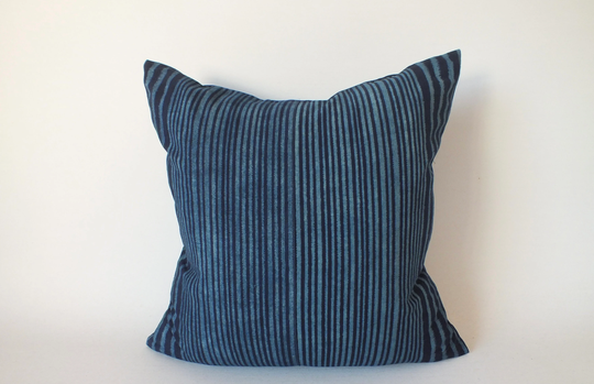 Blue Accent Sofa Pillow Ethnic Textiles Cushion Cover Hand Dyed Indigo Fabric Decorative Throw Kilim Square Pillowslip Handcrafted