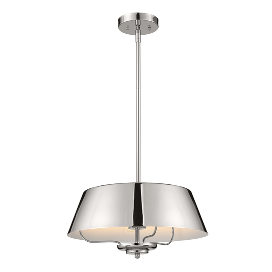 Kichler Lighting Luella 16 in. 3-Light Polished Nickel Convertible Pendant Light/Semi Flush - 16 in