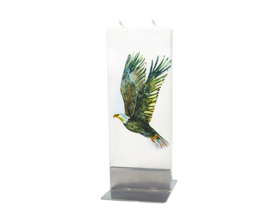Hand Painted Flat Candle | Eagle Small Unique Gift Decor Nature Shelf Décor