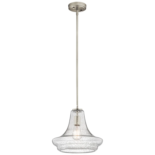 Kichler Lighting Everly Collection 1-light Brushed Nickel Pendant 12.5 inch Diameter
