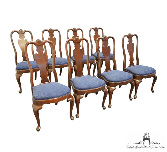 Set Of 8 Ethan Allen Georgian Court Solid Cherry Traditional Style Dining Side Chairs 11-6221 - 225 Vintage Finish