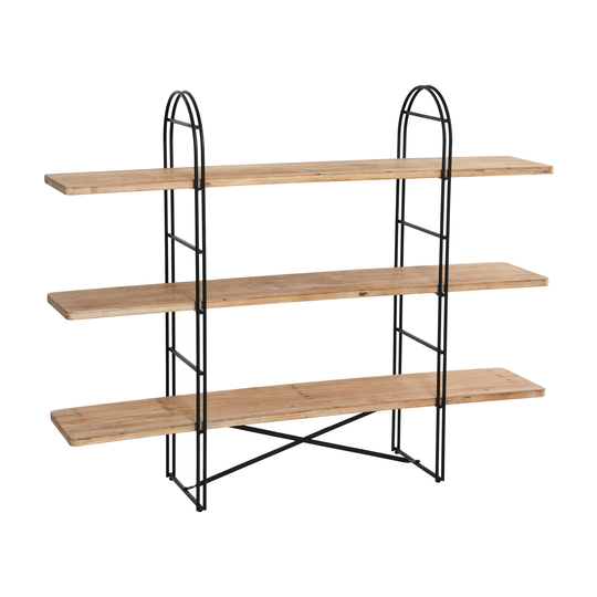 Eitri Wood and Metal Adjustable Shelving Unit with Nordic Fir - N/A