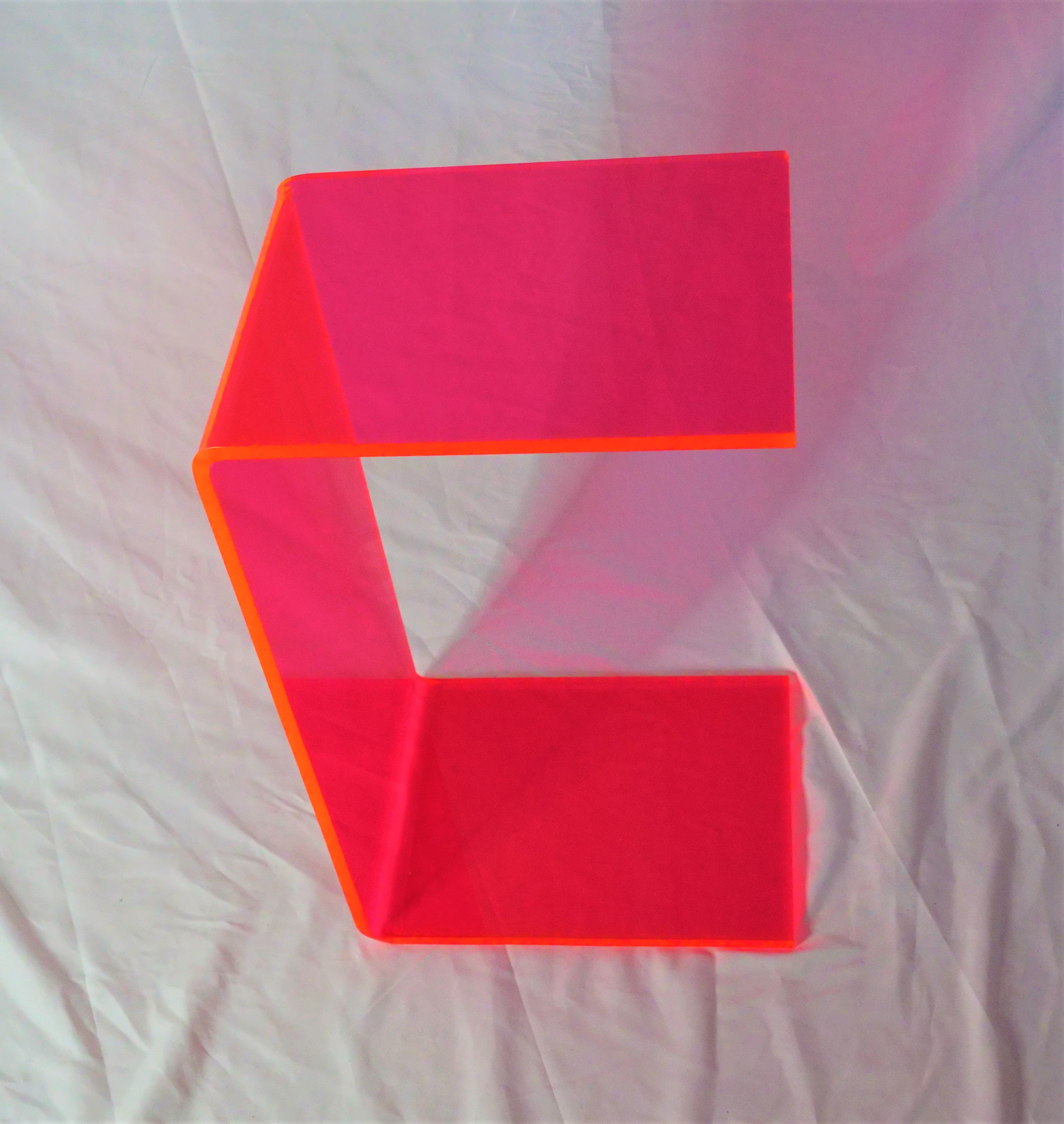Colored Acrylic Riser- C-End Table - Monitor Stand 24"L X 12"W 12"D in 1/2" Acrylic Custom Sizing Welcome Hand Crafted The Usa