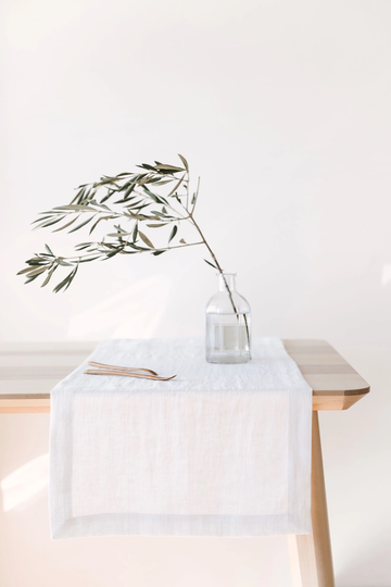 White Linen Table Runner, Various Colors Natural Runners, Wedding Softened Decor