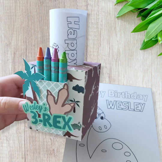 Three Rex Coloring Boxes Customize Name/Colors