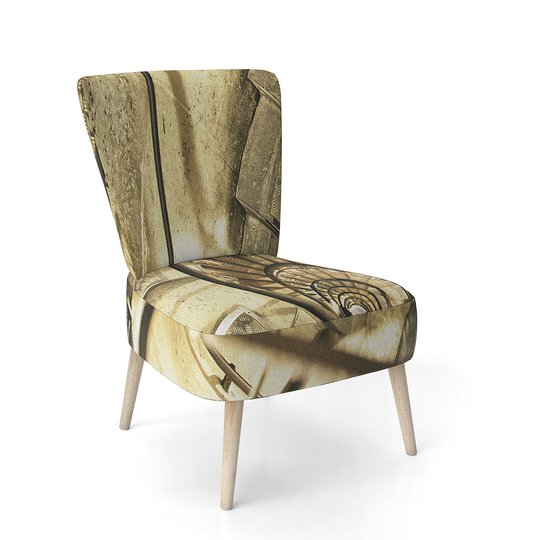 Designart 'Architectural Detail of Paris in Winter' Upholstered Mid-Century Accent Chair
