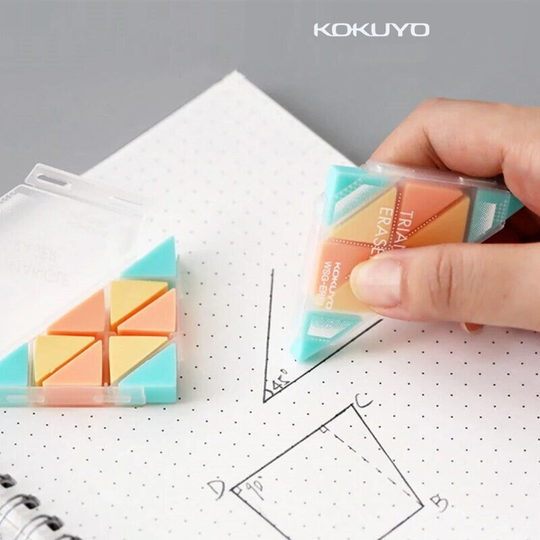 Kokuyo Triangle Eraser, Multi Pastel Cookie Color Erasers || For Pencil Fine Art Drawing Sketching, Student School & Office Eraser