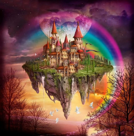 Castle in The Sky Diy 5D Diamond Painting Kit Full Square & Round Drill
