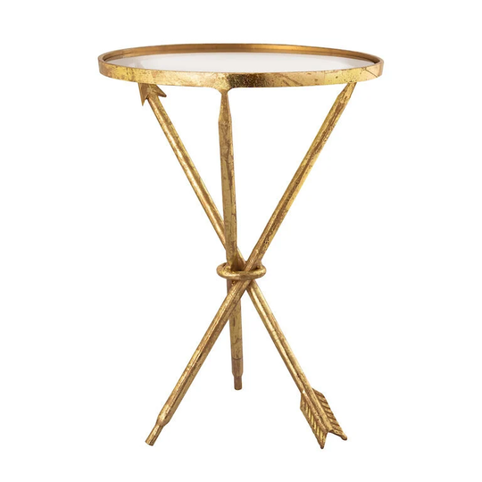 Golden Accent Table With Arrow Leg