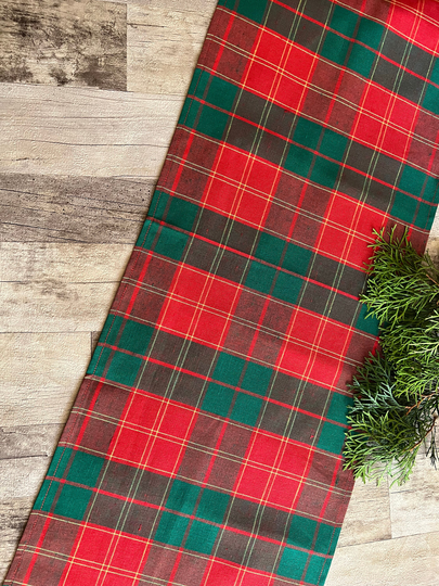 Christmas Table Runner, Tartan Red Green Plaid Table Gift, Decor