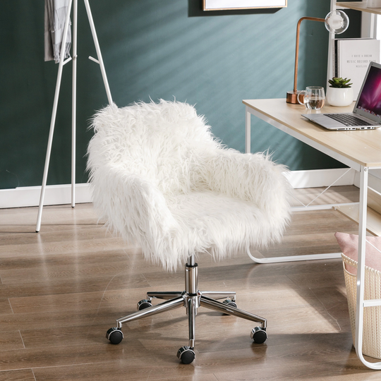 Faux Fur Home Office Chair, Makeup Vanity Chair
