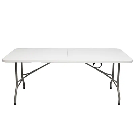 Outdoor 6 ft. Portable Plastic Table, Perfect for Patio Party and Picnic