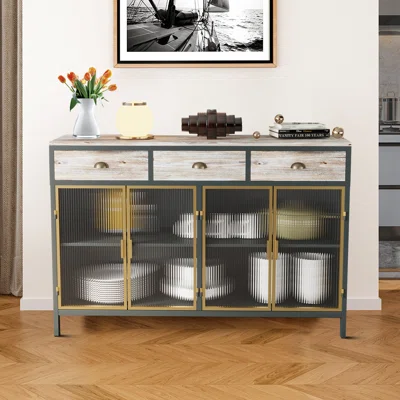 Farish 47.61" Wide 3 Drawer Iron Sideboard
