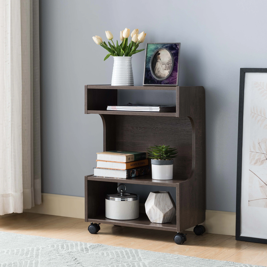 Q-Max Four Shelfing Spaces Printer Stand Chairside Table with a Three Tier Display