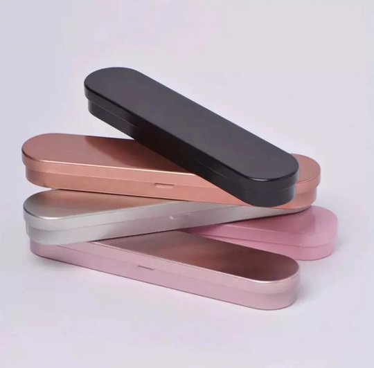 1Pc Cute Mini Metal Pen Box, Simple Case, Gift Pencil School, Office Stationery, Storage Box