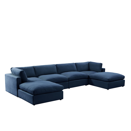 Braeden Modular U-Chaise Sectional Linen Sofa For Living Room