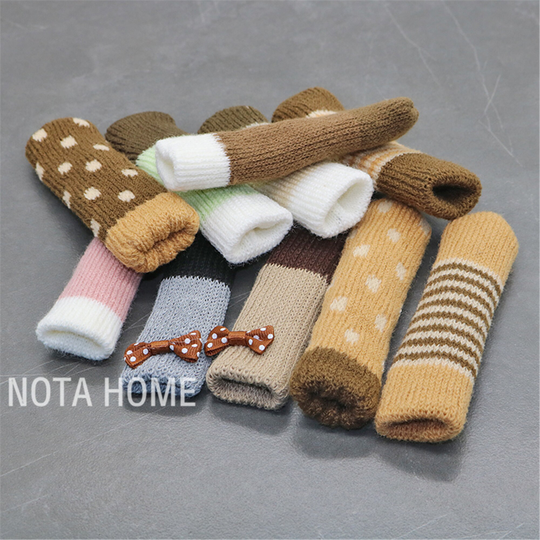 16Pc/24Pc Chair Leg Socks, Handmade Knit Cover For Chair/Table Leg, Cute Knitting Brown/Pink/Khaki Leg/Feet