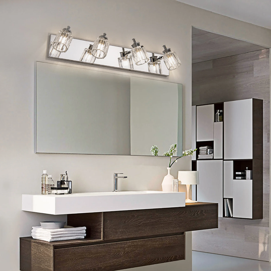 4-Light Bathroom Vanity Lights, Modern Bathroom Wall Light Farmhouse Wall Lamp