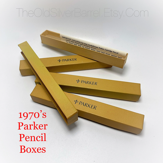 Vintage 1960's Parker Pencil Box, Cardboard Case, Pen 1970's Parker, Gift For Dad, Collector Box