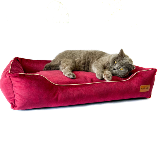 Cherry Sofa For Dogs & Cats. Luxury, Soft Pet Friendly Material. Waterproof Bed With Removable Covers. Cat Glamour Nest