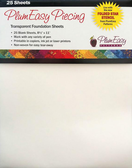 Transparent Foundation Sheets | 25 Blank Sheets Use With Folded Star Stencil From Plumeasy Patterns