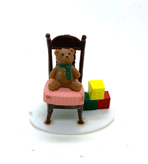 Sale Miniature Rocking Chair Nursery Room Furniture Teddy Bear Toy Blocks Dollhouse Child Home Decor Miniatures Dh12