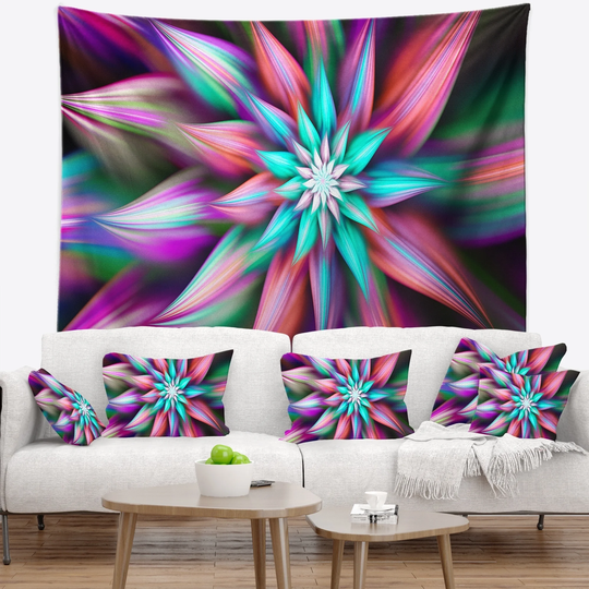 Designart 'Dance of Multi Color Exotic Flower' Floral Wall Tapestry