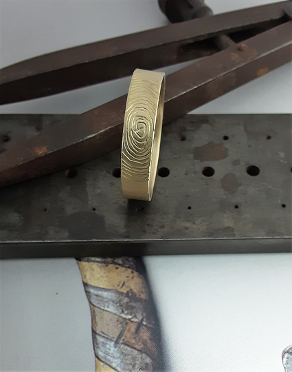 Wedding Rings. 14K Solid White Gold Wedding Ring. Custom Engraved Tungsten Fingerprint Handmade
