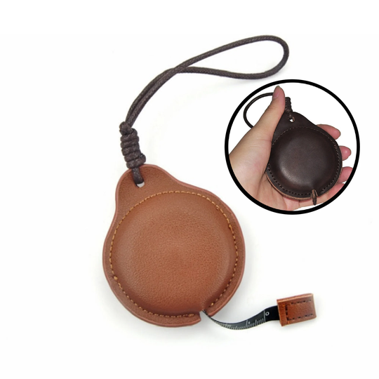 Genuine Leather Retractable Portable Tape Measure Brown Or Tan 60 Inches/150 cm Double-Sided