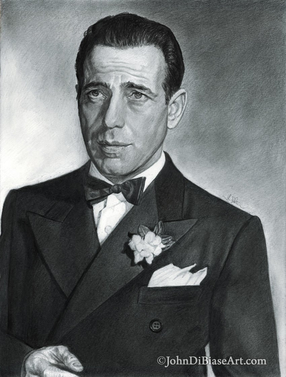 Humphrey Bogart Pencil Drawing Print 8.5 X 11