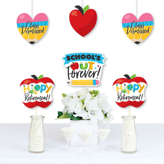Teacher Retirement - Pencil Apple Decorations Diy Happy Party Essentials Set Of 20