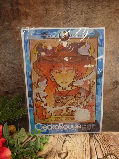 Herb Witch By Medusa Dollmaker Modern Cross Stitch Art Kit, 25 2x1
