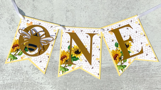 Bee Sunflower High Chair Banner, One First Birthday Party Decorations, Fall 1st Decor