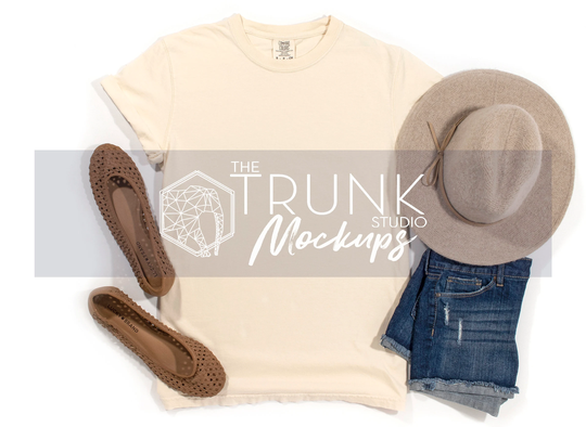 Comfort Colors 1717 Ivory Mockup, Mockups For Women, Tshirt Mockup