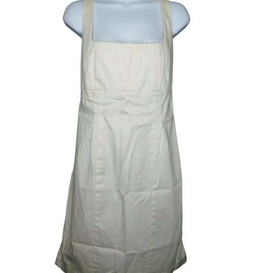 Vintage 90S Calvin Klein Straight Pencil Tank Dress 12 White Stretch Cotton