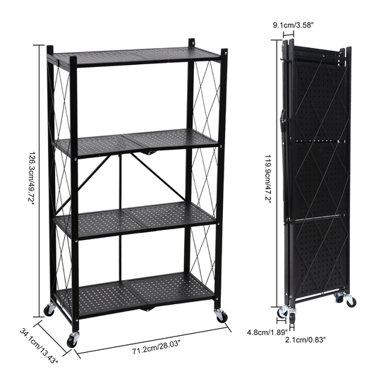 4Tier Heavy Duty Foldable Metal Rack Storage Shelving