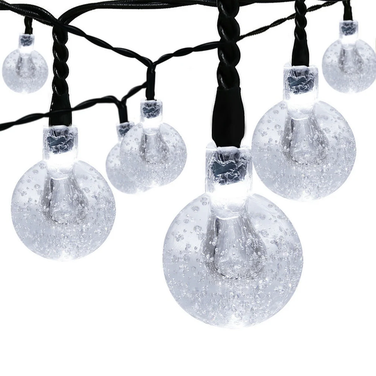 Solar 30 LED String Light Globe Ball Garden Path Yard Decor Lamp - 21ft Total Length