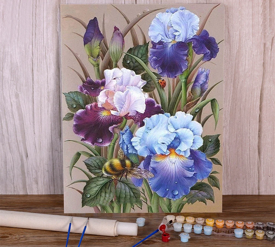 Flowers Paint - Coloring Diy Painting By Number For Adults, 16x20 Inches Canvas Numbers Kit, Personalized Gift, Birthday Gift