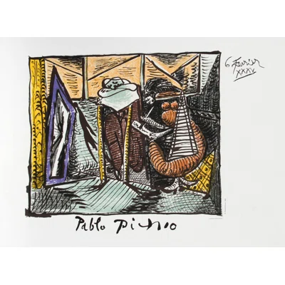 Femme Dessinant Femme Assoupie