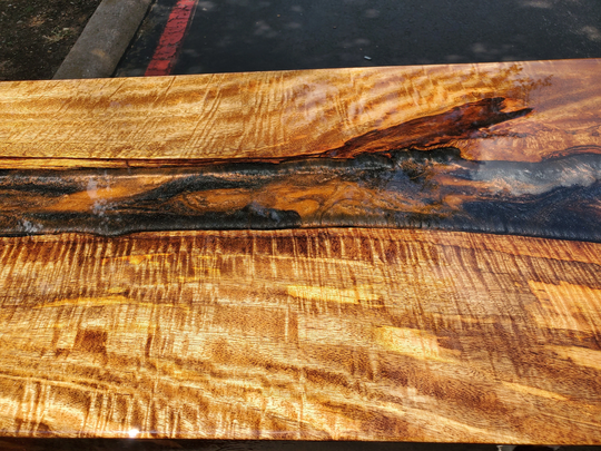 Coffee Table Epoxy River On Rare Mango
