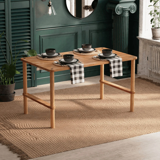 Solid Wood Dining Table Demontha, Modern Kitchen Table, Rectangle Beech Home & Living