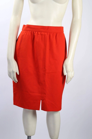 Vintage Escada Margaretha Ley Red Pencil Skirt Size 38