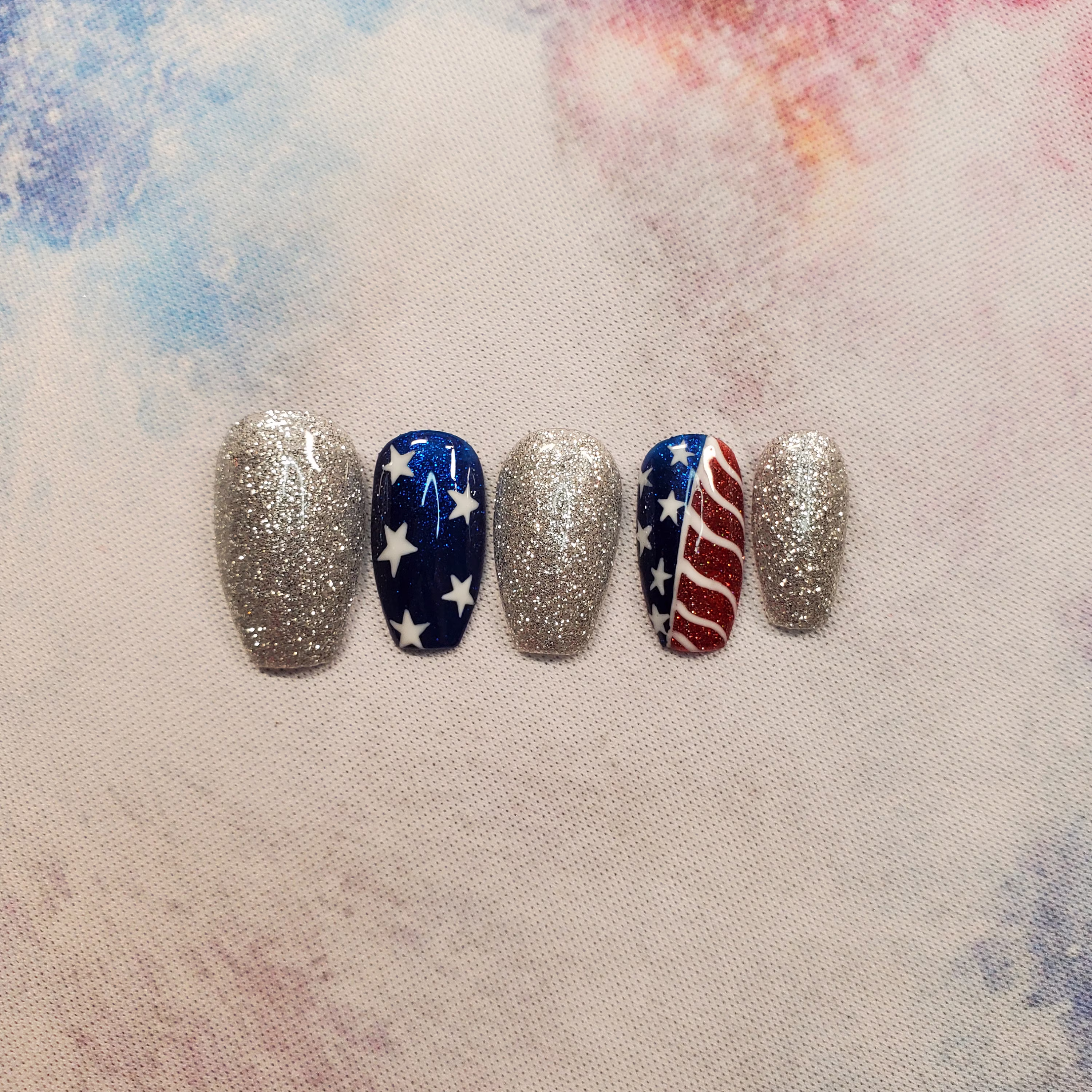 Red, White, & Blue Nails