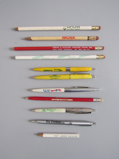 Lot Of Vintage Agriculture Advertising Pencils & Pens John Deere Pioneer Dekalb Free Shipping