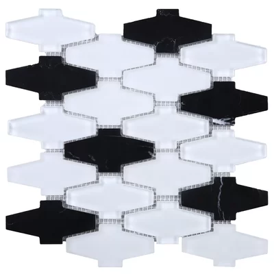 Crossroads 3" x 3" Natural Stone/Glass Random Wall Tile