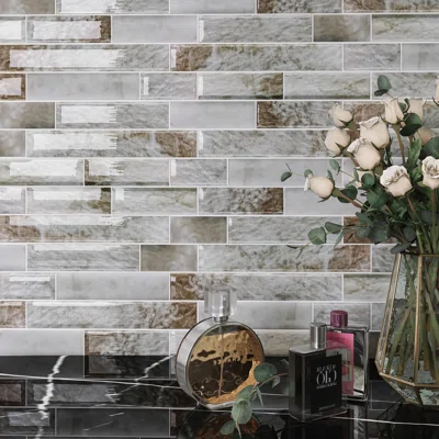 Ashlie Beveled Glass Brick Joint Mosaic Wall Tile