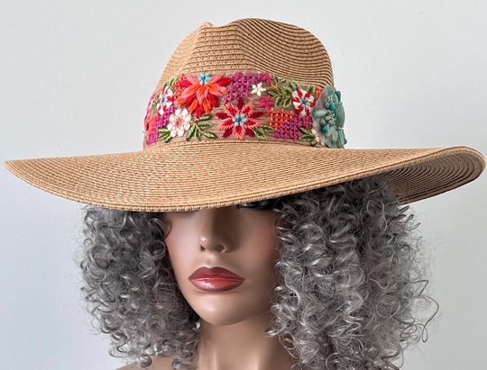 Extra Wide Brim Fedora Straw Hat, | Shade Protection Upf 50 Foldable Beach Sun Hat 22" Up To 23" Ready Ship