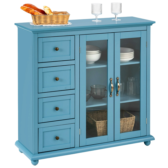 Costway Buffet Sideboard Table Kitchen Storage Cabinet w/ Drawers &
