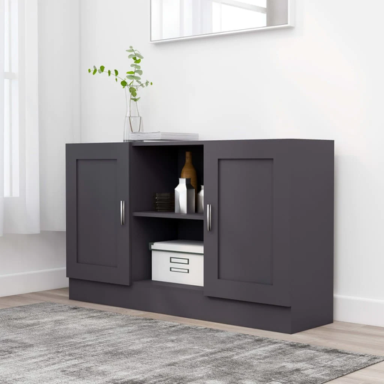 Sideboard Gray 47.2"x12"x27.6" Chipboard