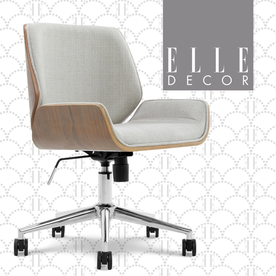 Elle Decor Ophelia Low-Back Task Chair in Chrome Finish